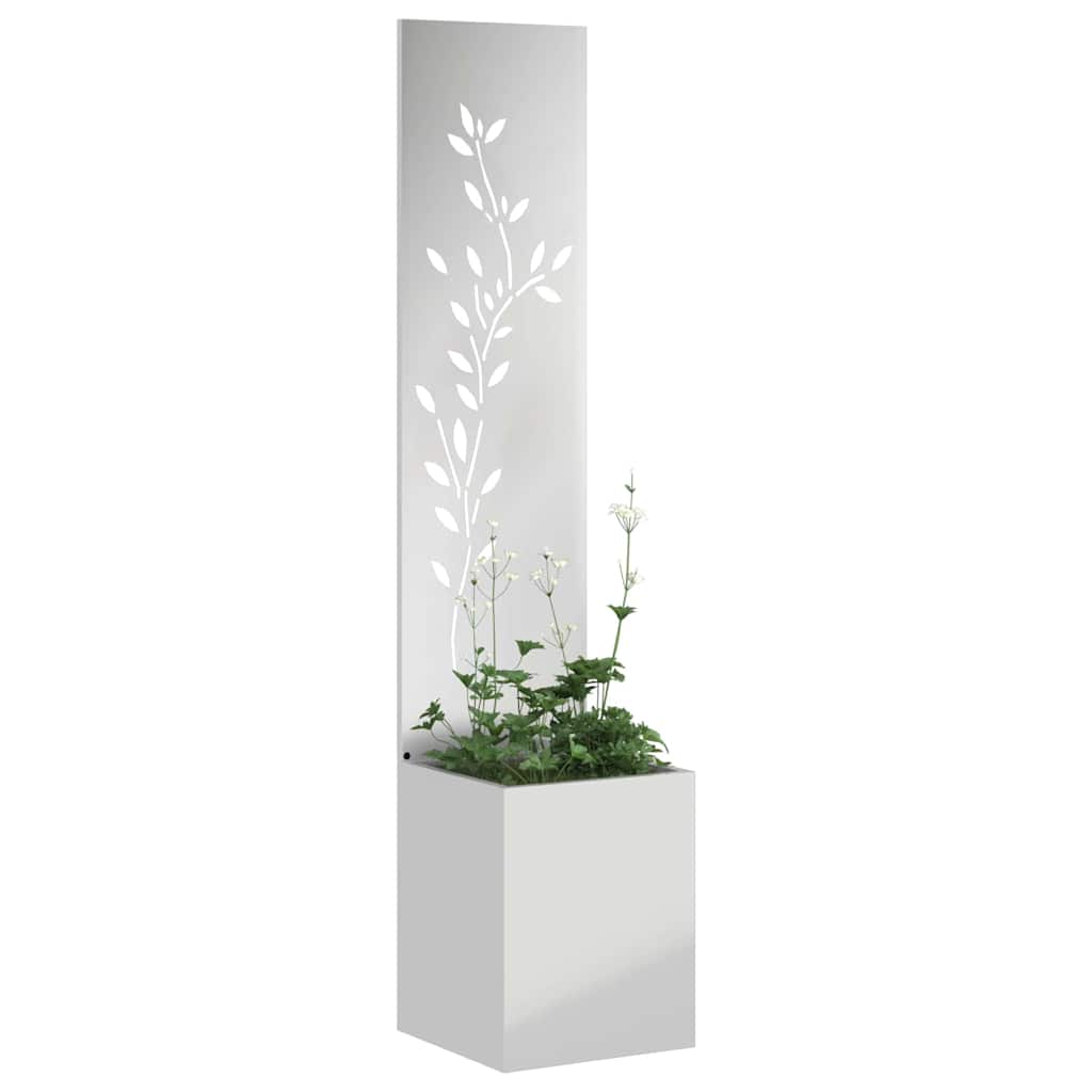 VidaXL Garten-Sichtschutz Blumen Silber 32 x 32 x 150 cm
