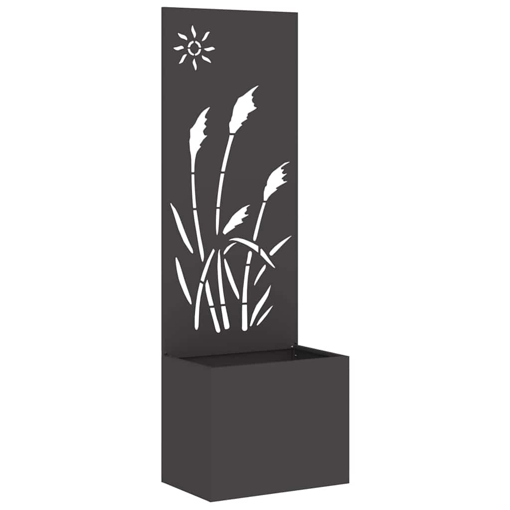Vidaxxl Garten-Sichtschutz schwarz 50 x 140 cm kaltgewalzter Stahl