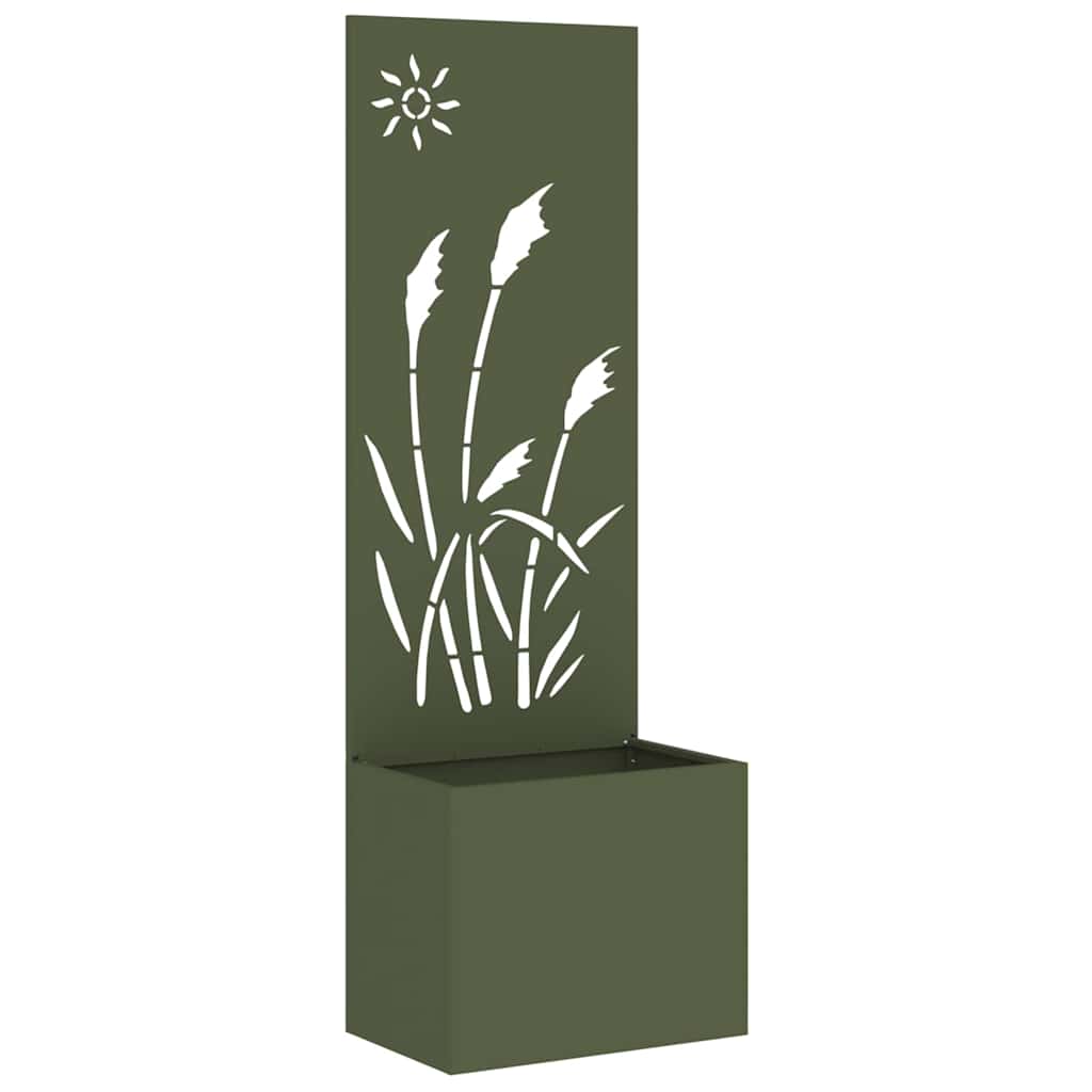 Vidaxxl Garten-Sichtschutz Olivgrün 50 x 140 cm kaltgewalzter Stahl