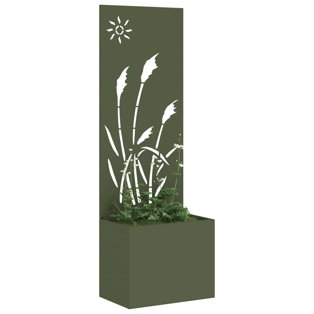 Vidaxxl Garten-Sichtschutz Olivgrün 50 x 140 cm kaltgewalzter Stahl