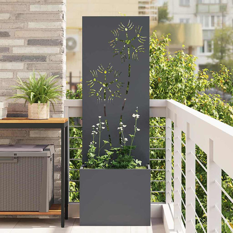 VidaXL Garten-Sichtschutz Blumen Anthrazit 50 x 32 x 150 cm