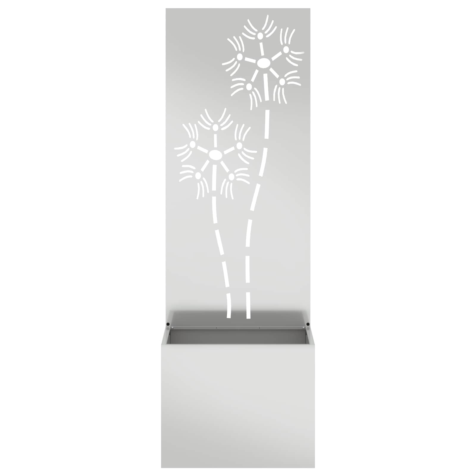 VidaXL Garten-Sichtschutz Blumen Silber 50 x 32 x 150 cm
