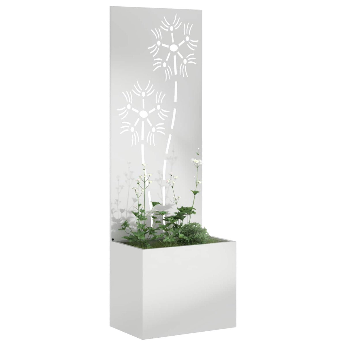 VidaXL Garten-Sichtschutz Blumen Silber 50 x 32 x 150 cm
