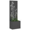 Vidaxxl Garten-Sichtschutz Blumen schwarz 50 x 140 cm kaltgewalzter Stahl