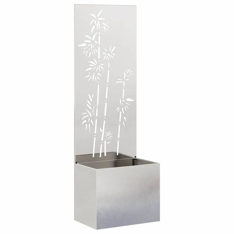 Vidaxxl Garten-Sichtschutz Blumen Silber 50 x 140 cm Edelstahl