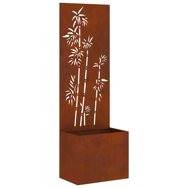 Vidaxxl Garten-Sichtschutz Blumen rostig 50 x 140 cm Cortenstahl