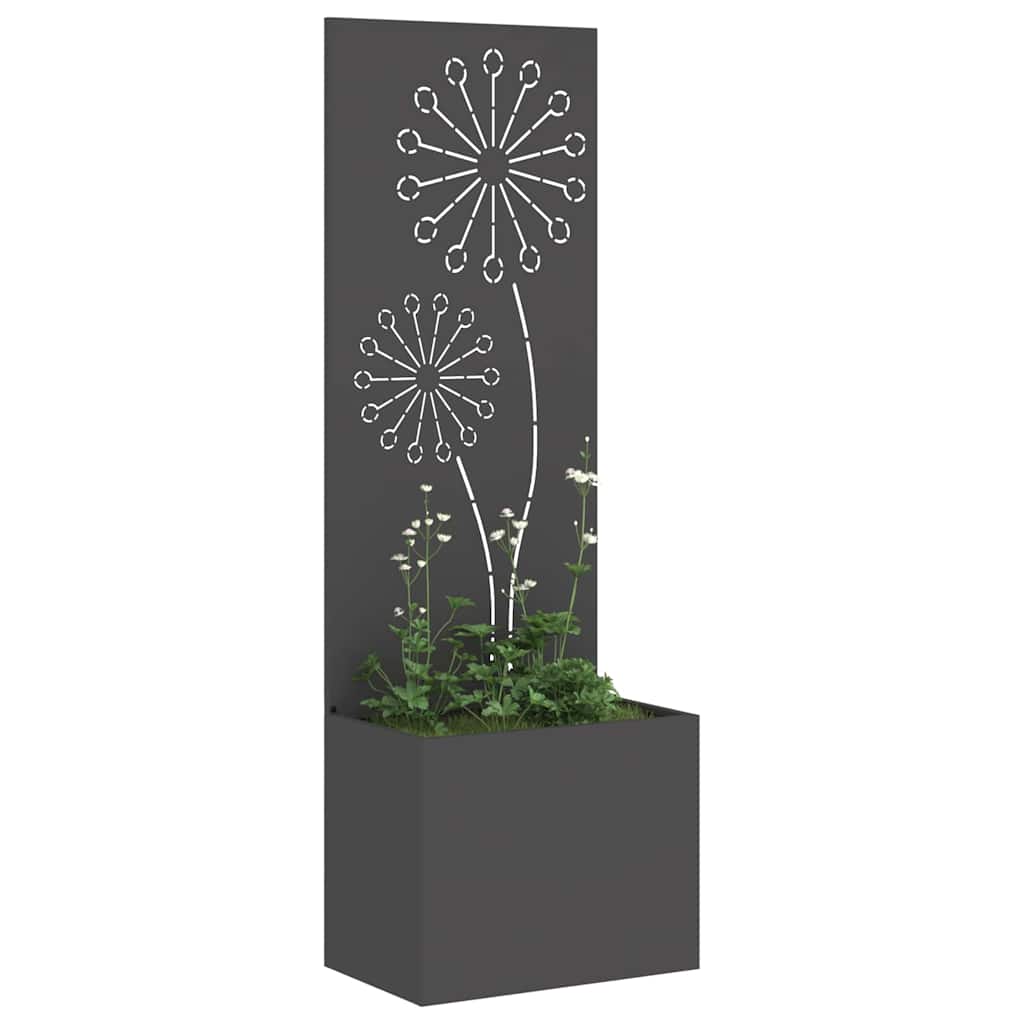 Vidaxxl Garten-Sichtschutz schwarz 50 x 140 cm kaltgewalzter Stahl