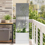 VidaXL Garten-Sichtschutz Laubsägewerk Silber 50 x 140 cm Edelstahl - afbeelding 1