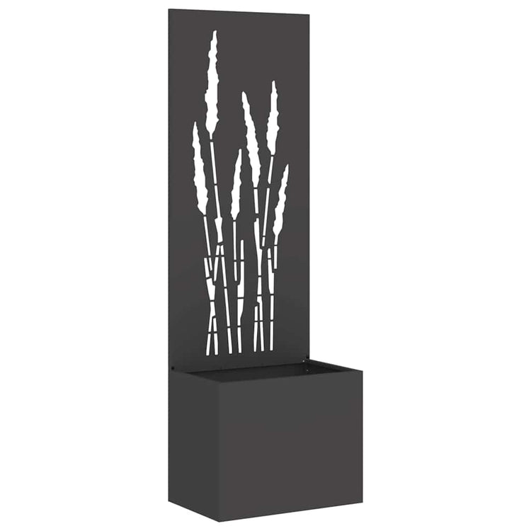 Vidaxxl Garten-Sichtschutz schwarz 50 x 140 cm kaltgewalzter Stahl