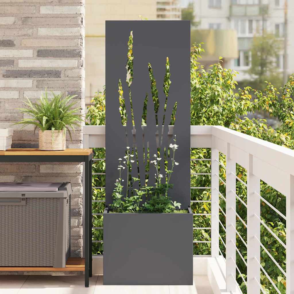 Vidaxxl Garten-Sichtschutz Anthrazit 50 x 140 cm kaltgewalzter Stahl