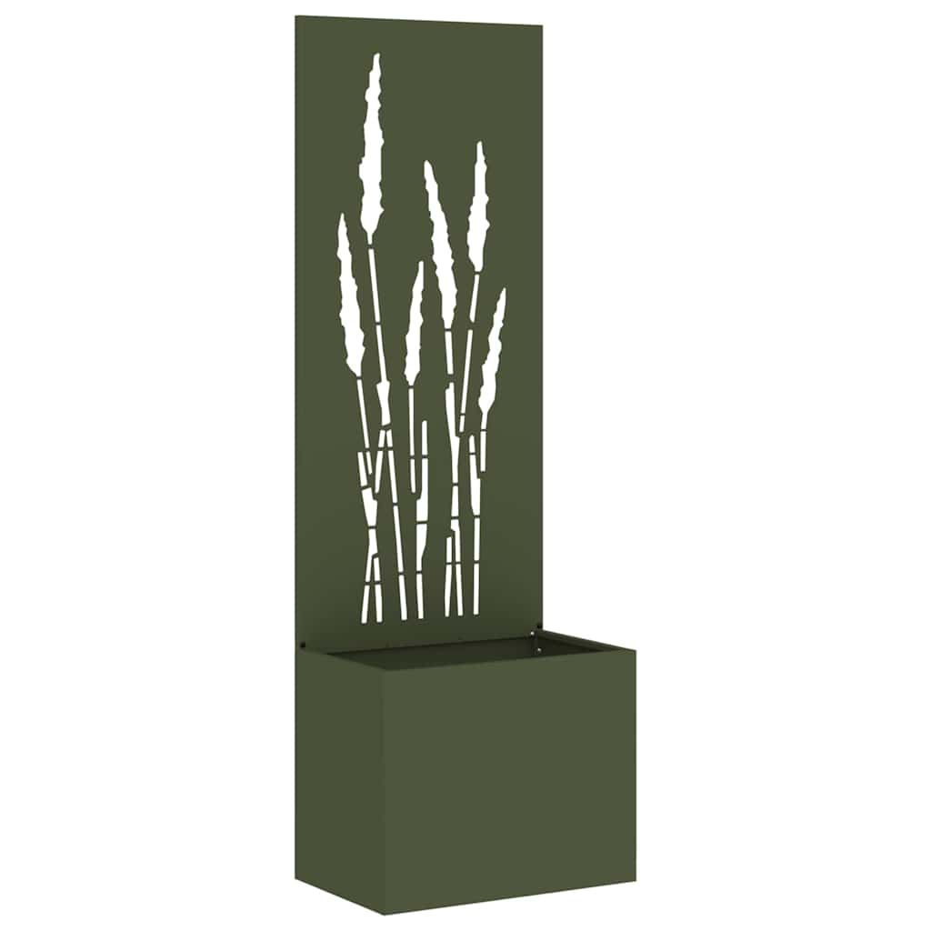 Vidaxxl Garten-Sichtschutz Olivgrün 50 x 140 cm kaltgewalzter Stahl