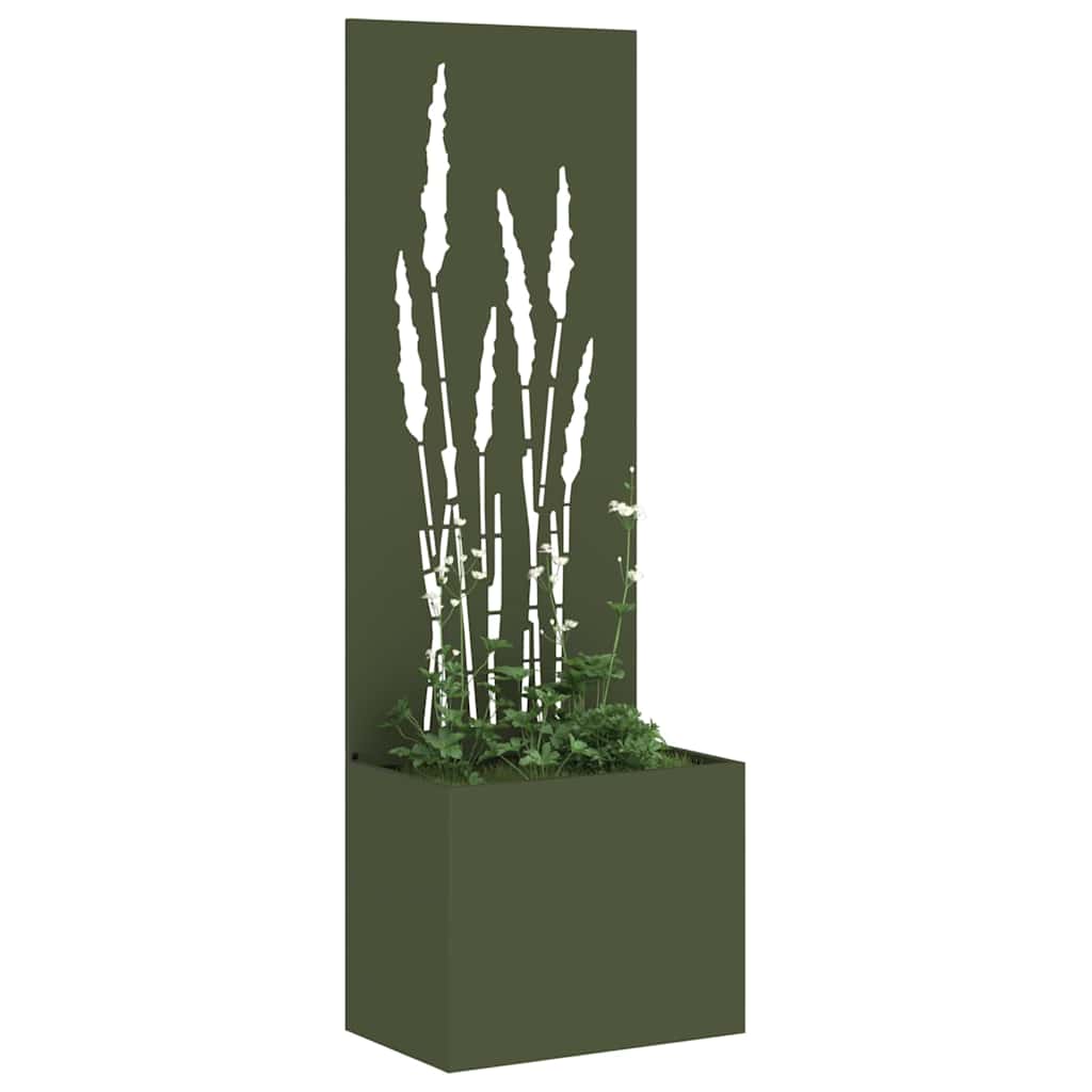 Vidaxxl Garten-Sichtschutz Olivgrün 50 x 140 cm kaltgewalzter Stahl