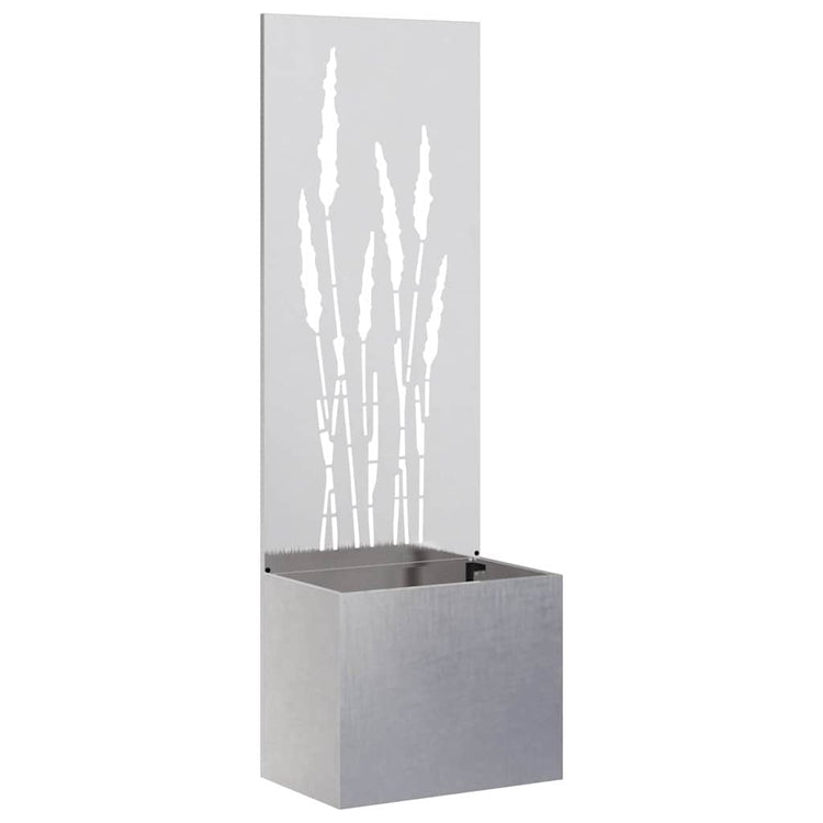 VidaXL Garten-Sichtschutz Laubsägewerk Silber 50 x 140 cm Edelstahl