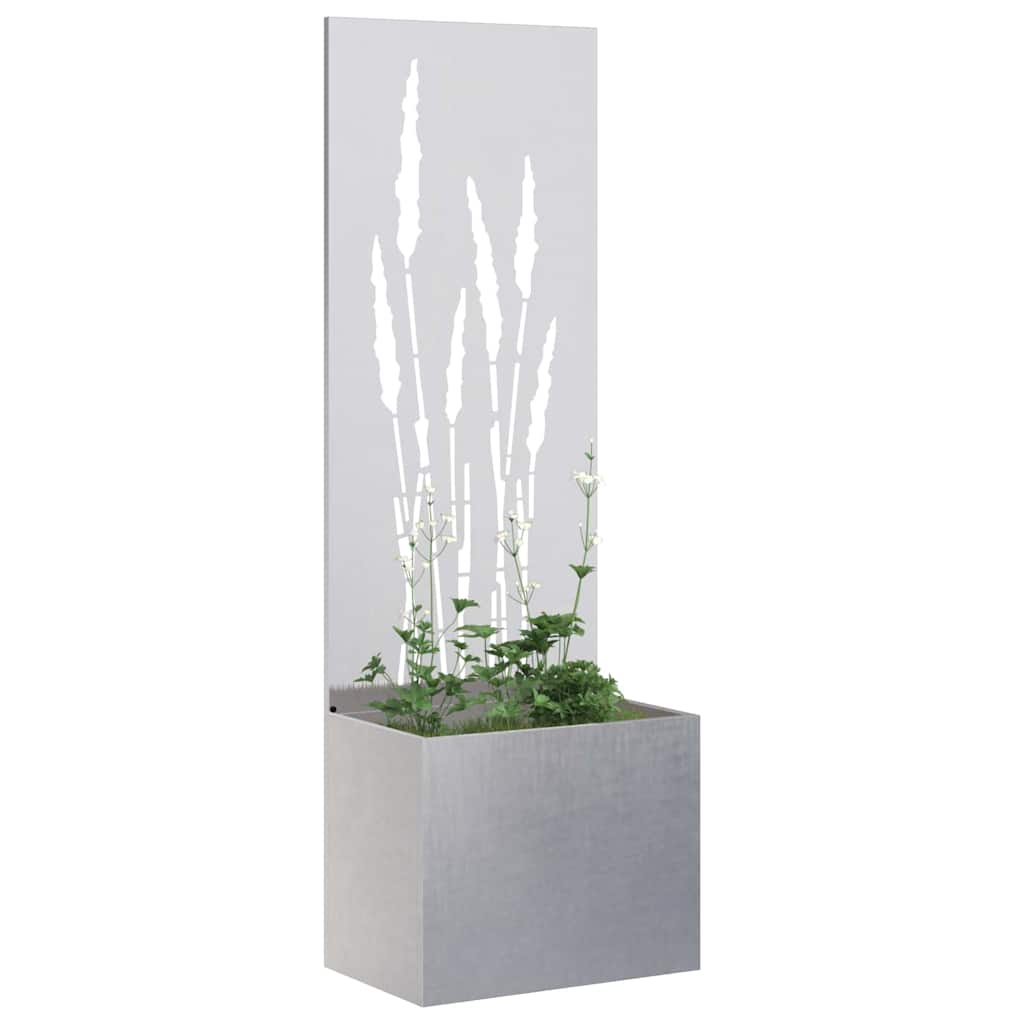 VidaXL Garten-Sichtschutz Laubsägewerk Silber 50 x 140 cm Edelstahl
