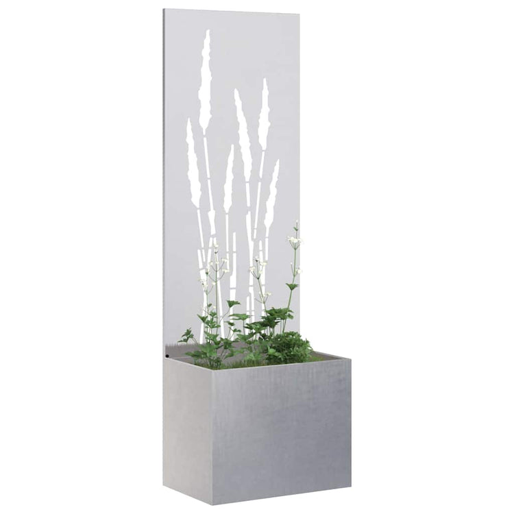 VidaXL Garten-Sichtschutz Laubsägewerk Silber 50 x 140 cm Edelstahl
