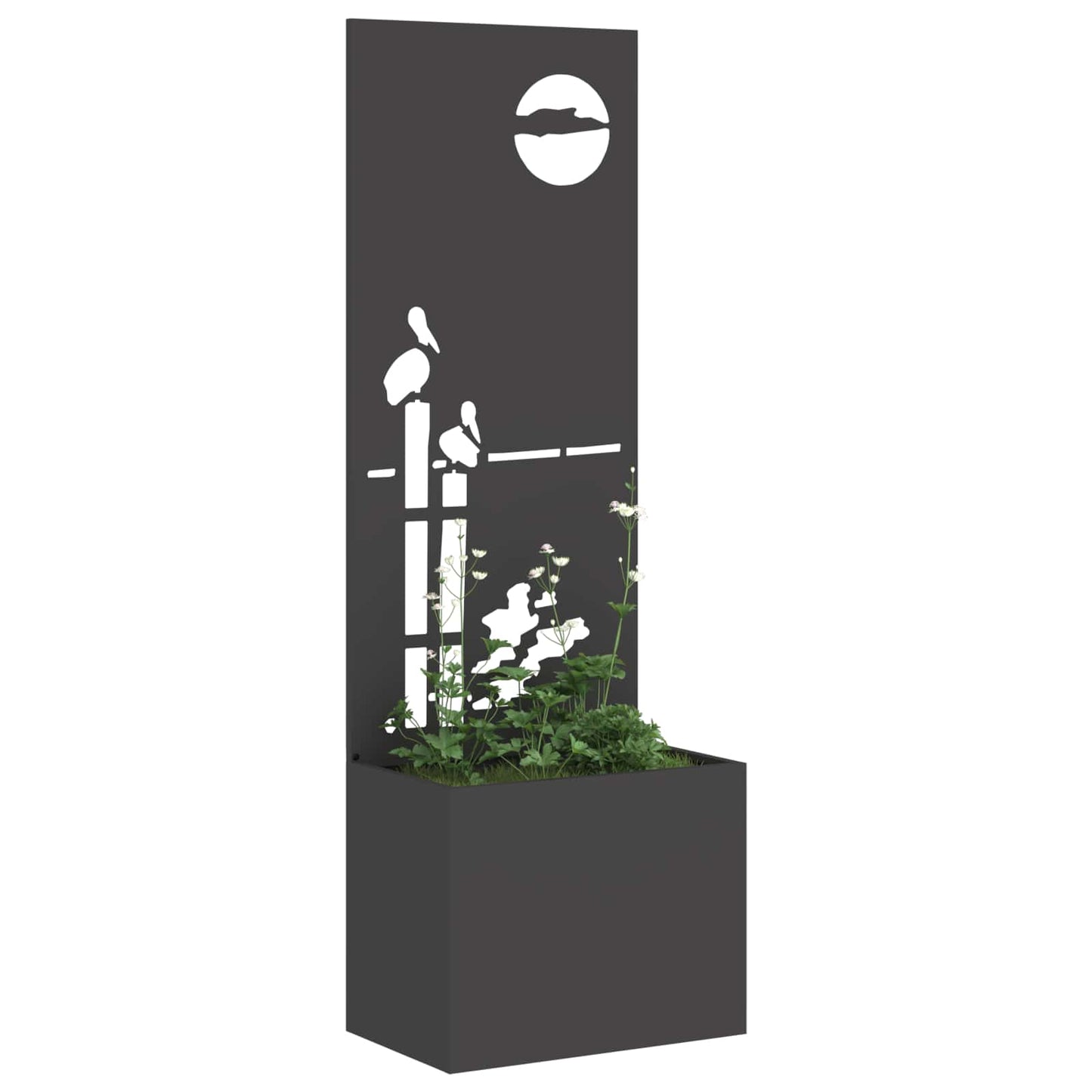 Vidaxxl Garten-Sichtschutz schwarz 50 x 32 x 150 cm kaltgewalzter Stahl