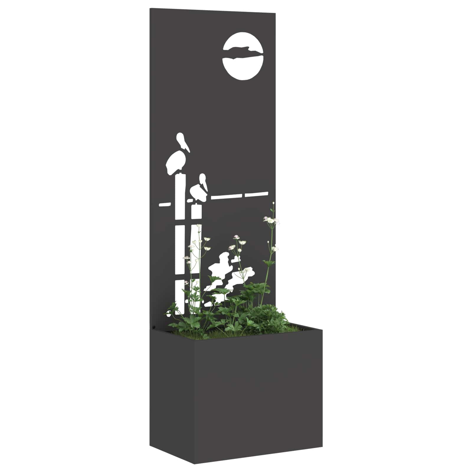 Vidaxxl Garten-Sichtschutz schwarz 50 x 32 x 150 cm kaltgewalzter Stahl