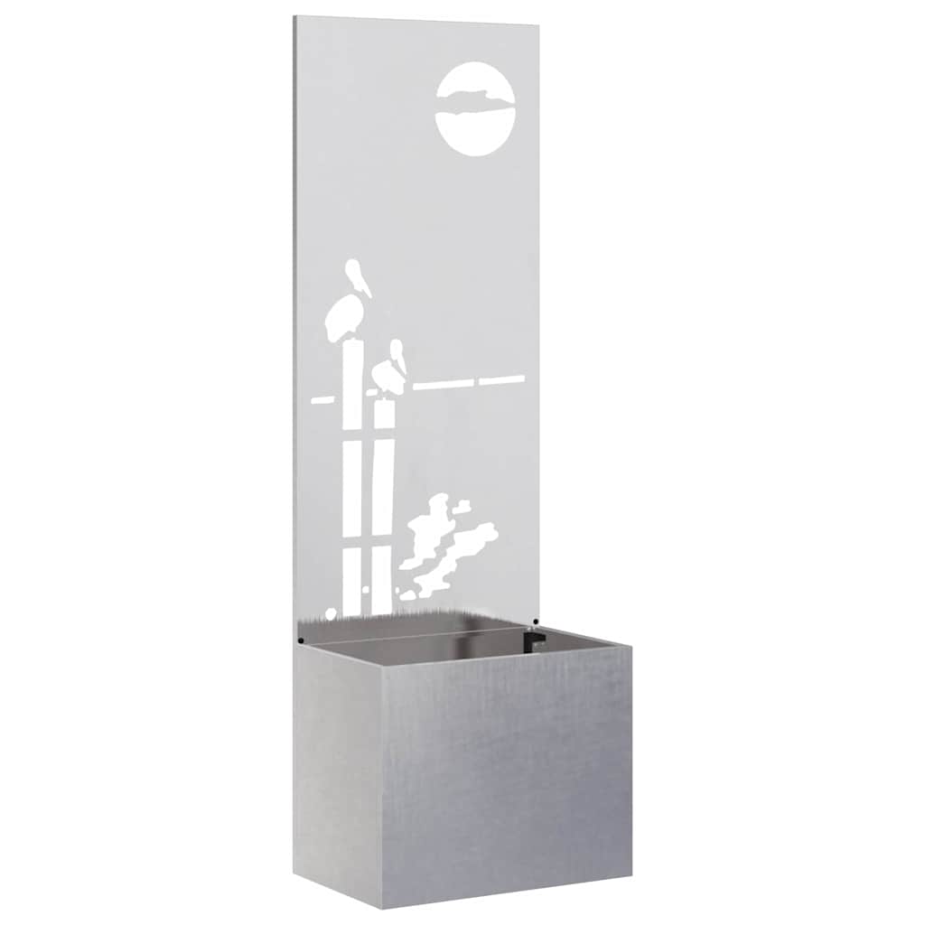 VidaXL Garten-Sichtschutz Laubsägewerk Silber 50 x 140 cm Edelstahl