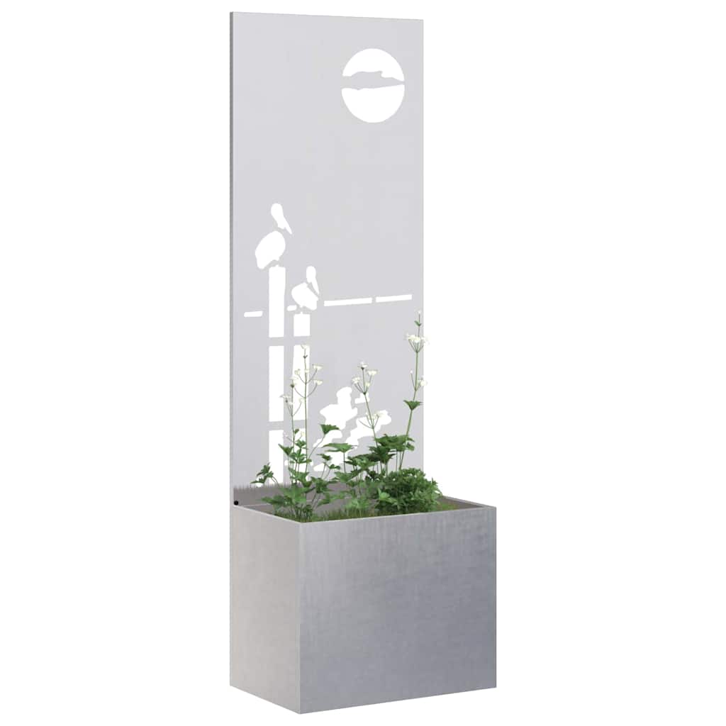 VidaXL Garten-Sichtschutz Laubsägewerk Silber 50 x 140 cm Edelstahl
