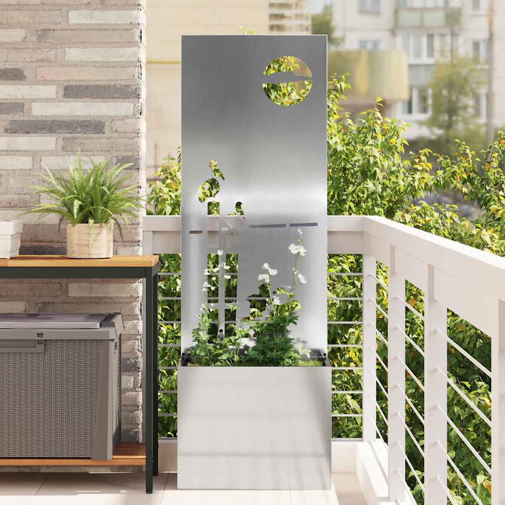 VidaXL Garten-Sichtschutz Laubsägearbeit Silber 50 x 32 x 150 cm