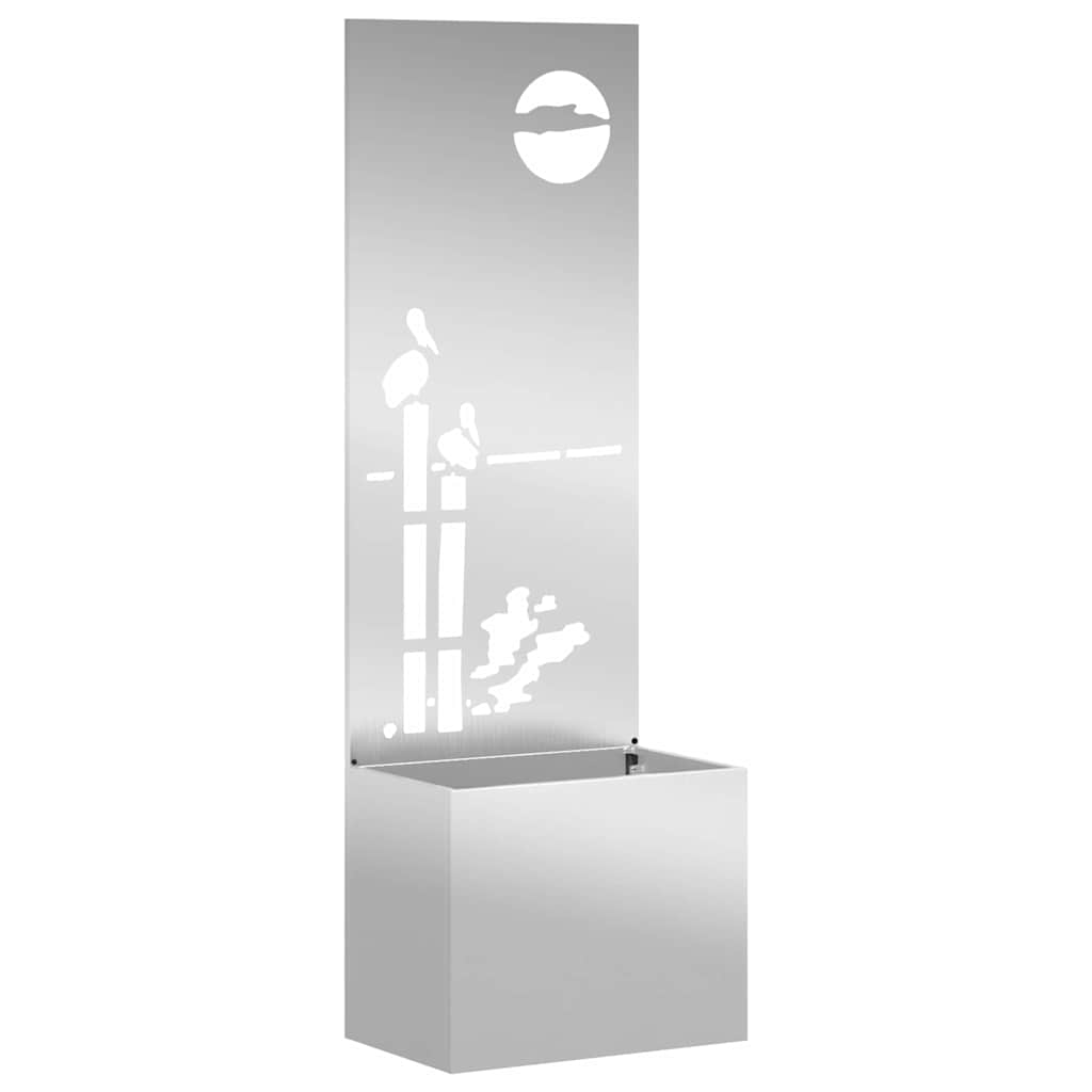 VidaXL Garten-Sichtschutz Laubsägearbeit Silber 50 x 32 x 150 cm
