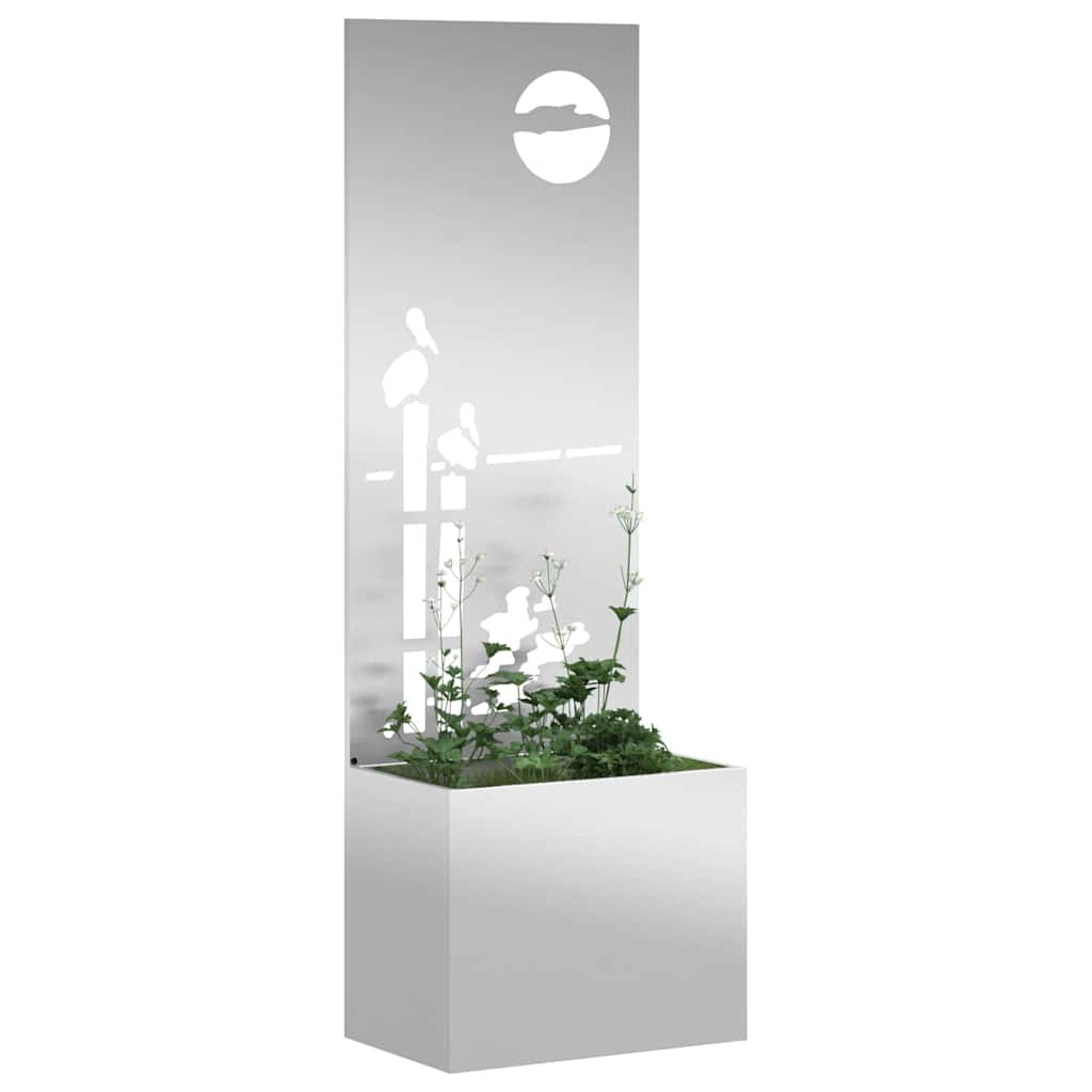VidaXL Garten-Sichtschutz Laubsägearbeit Silber 50 x 32 x 150 cm