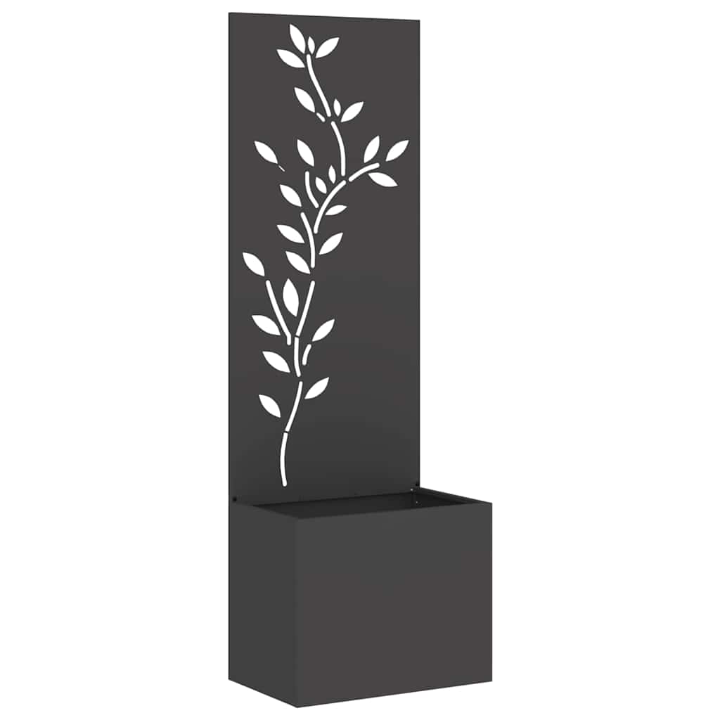 Vidaxxl Garten-Sichtschutz schwarz 50 x 32 x 150 cm kaltgewalzter Stahl