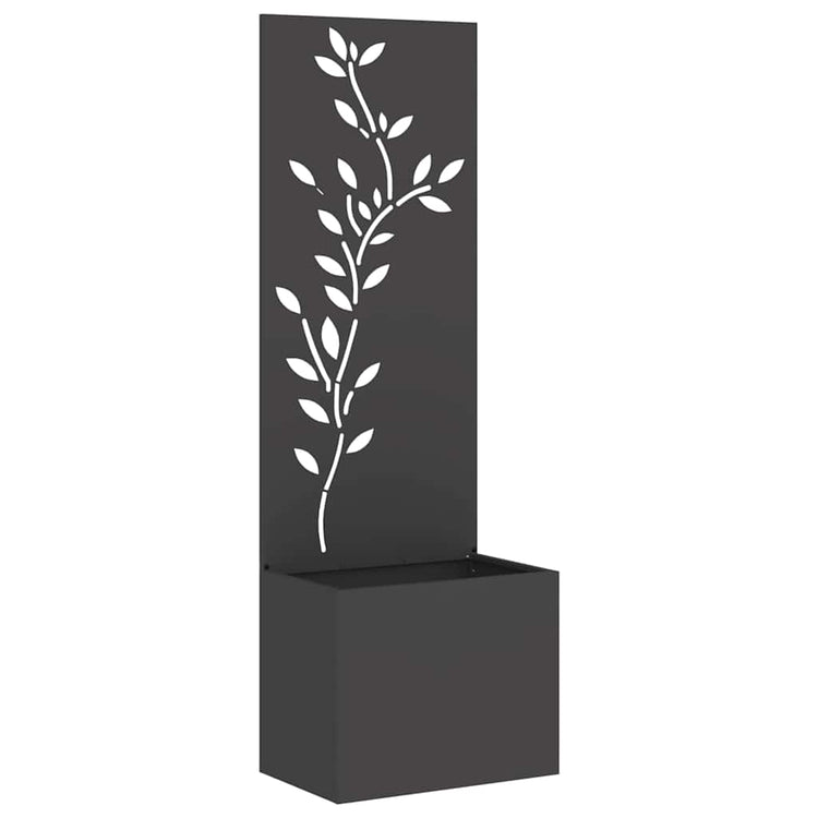 Vidaxxl Garten-Sichtschutz schwarz 50 x 32 x 150 cm kaltgewalzter Stahl