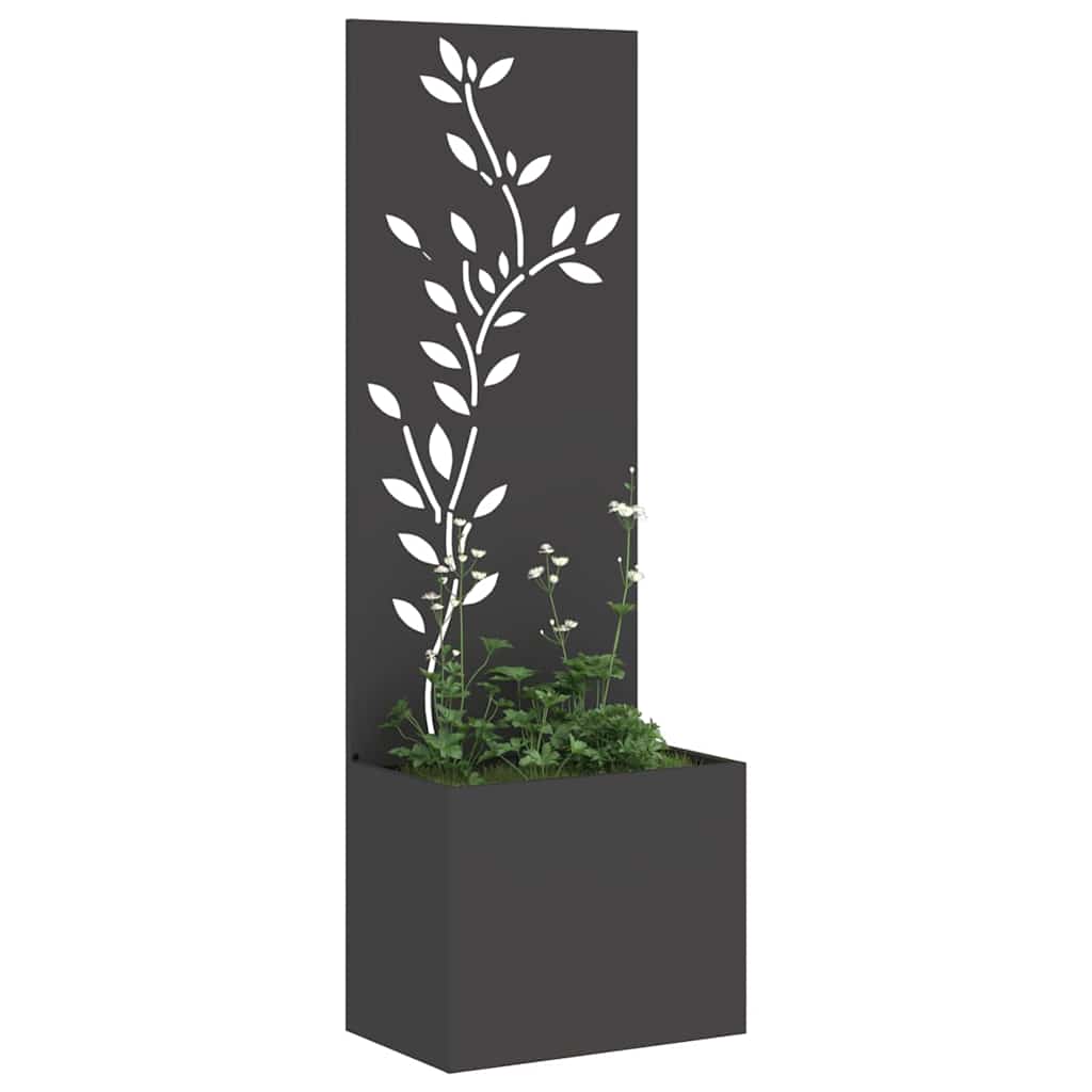 Vidaxxl Garten-Sichtschutz schwarz 50 x 32 x 150 cm kaltgewalzter Stahl