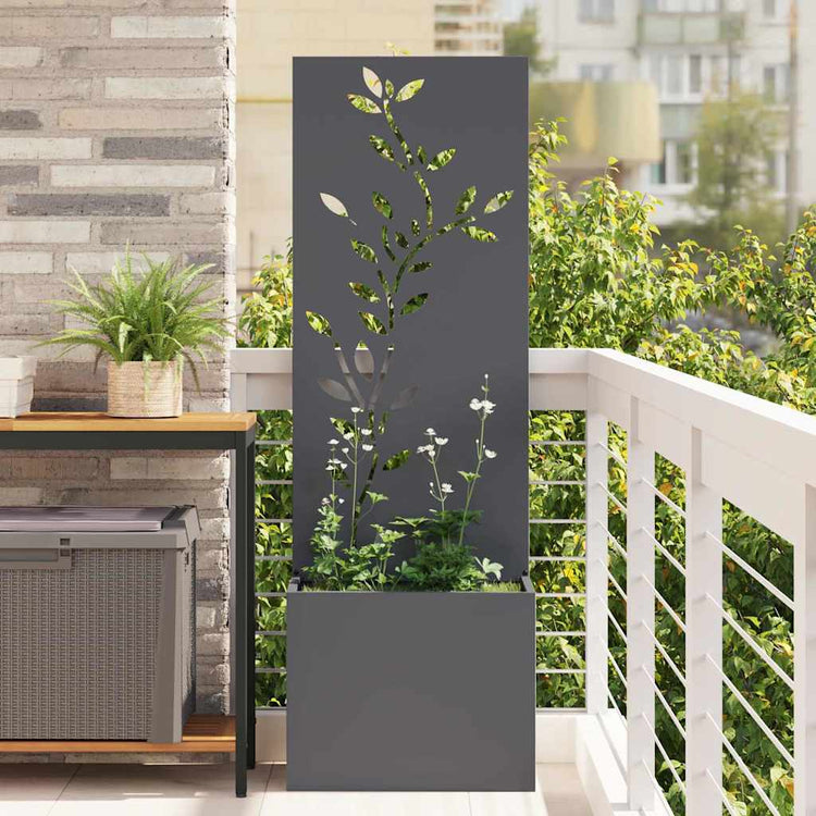 VidaXL Garten-Sichtschutz Blumen Anthrazit 50 x 32 x 150 cm