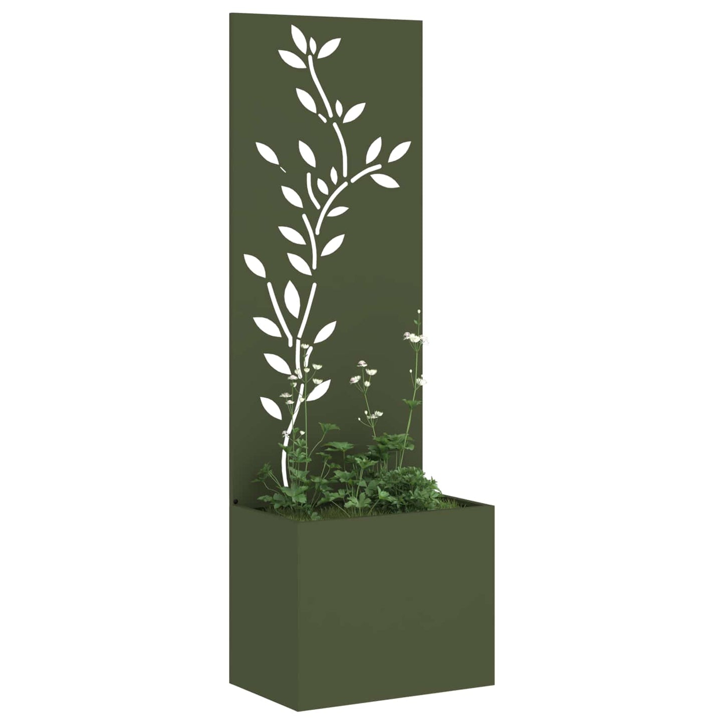 Vidaxxl Garten-Sichtschutz Olivgrün 50 x 140 cm kaltgewalzter Stahl