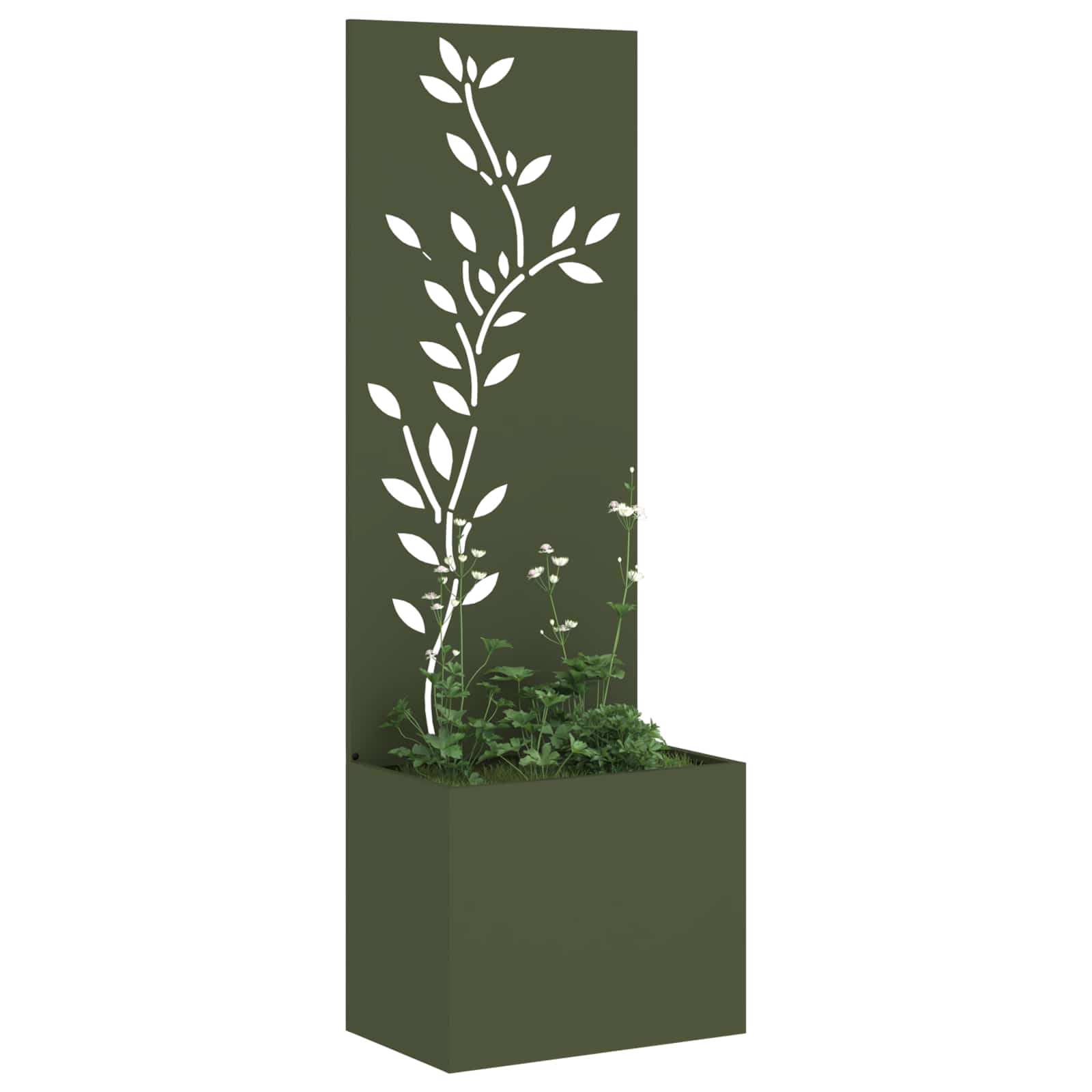 Vidaxxl Garten-Sichtschutz Olivgrün 50 x 140 cm kaltgewalzter Stahl