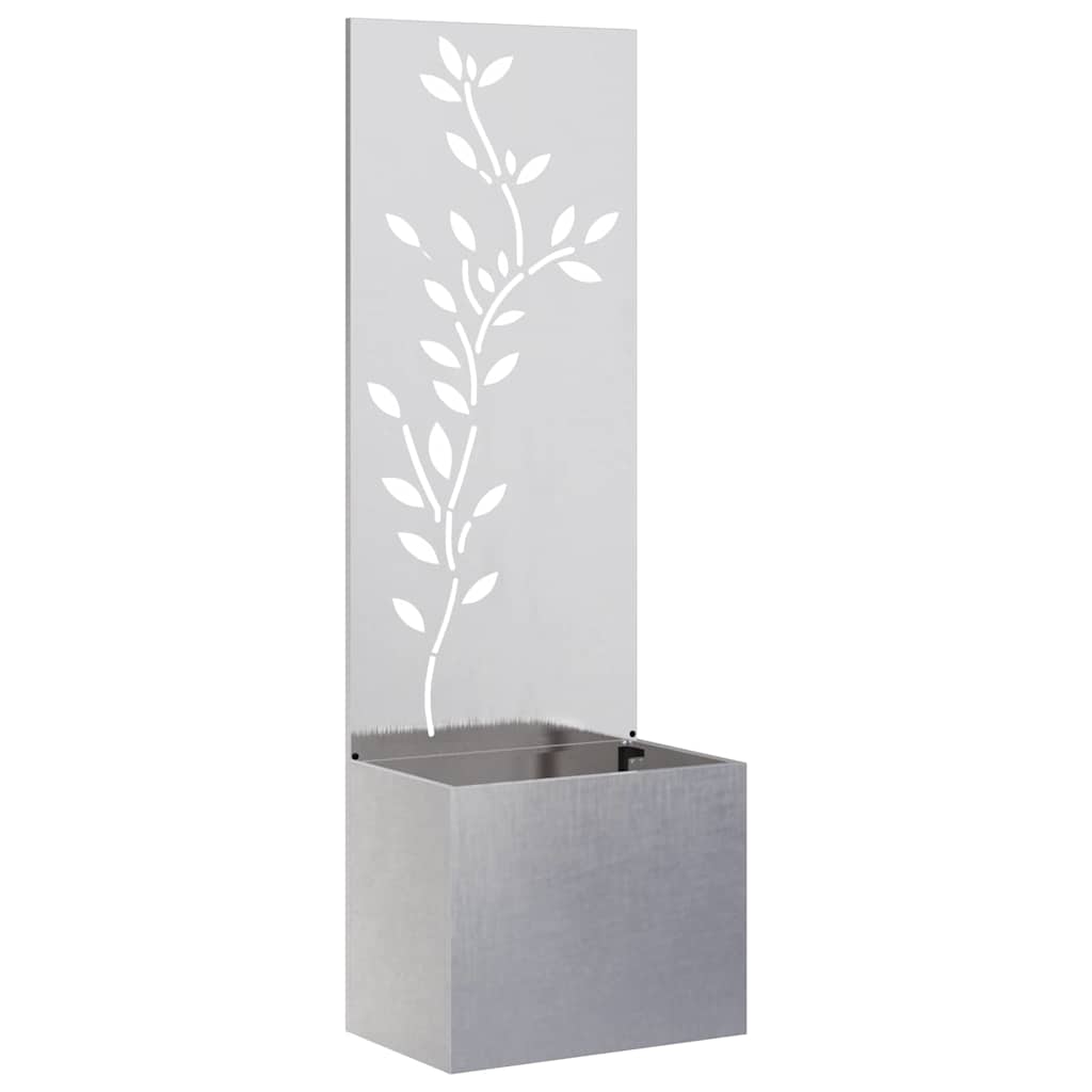 Vidaxxl Garten-Sichtschutz Blumen Silber 50 x 140 cm Edelstahl
