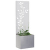 Vidaxxl Garten-Sichtschutz Blumen Silber 50 x 140 cm Edelstahl