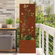 Vidaxxl Garten-Sichtschutz Blumen rostig 50 x 140 cm Cortenstahl