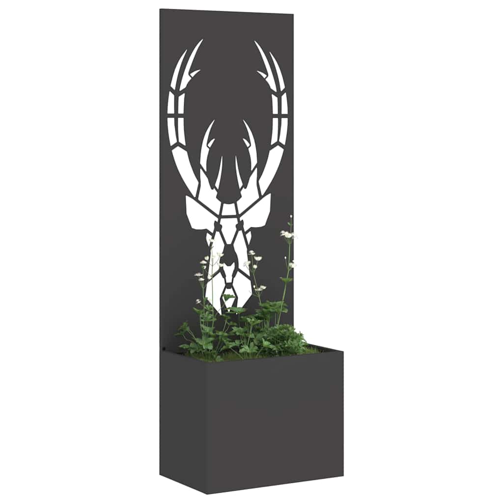 Vidaxxl Garten-Sichtschutz schwarz 50 x 140 cm kaltgewalzter Stahl