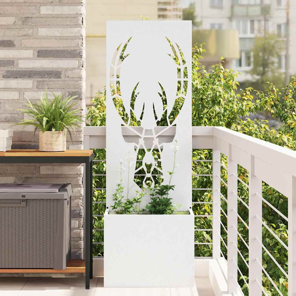 VidaXL Garten-Sichtschutz weiß 50 x 140 cm kaltgewalzter Stahl