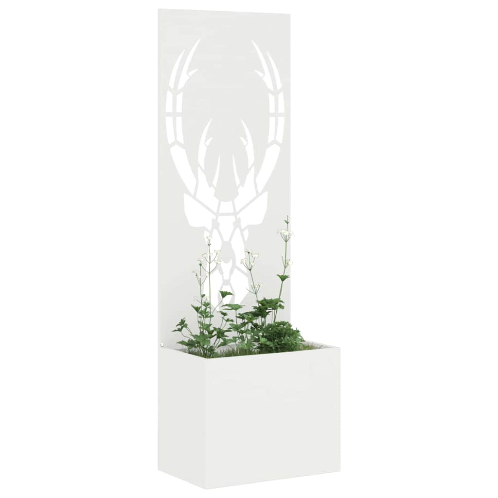 VidaXL Garten-Sichtschutz weiß 50 x 140 cm kaltgewalzter Stahl