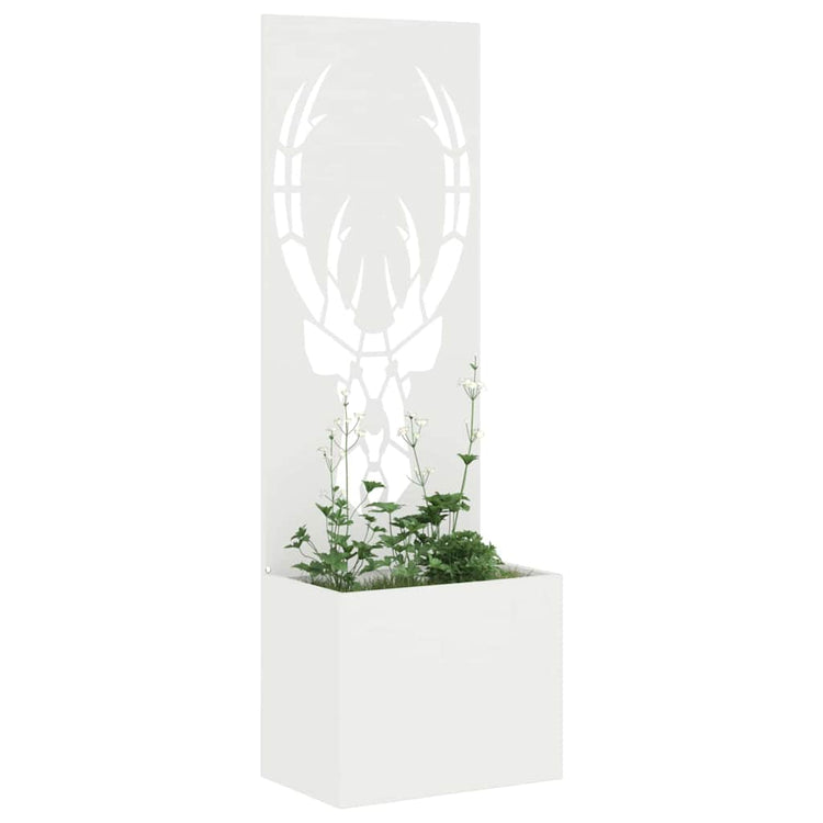 VidaXL Garten-Sichtschutz weiß 50 x 140 cm kaltgewalzter Stahl