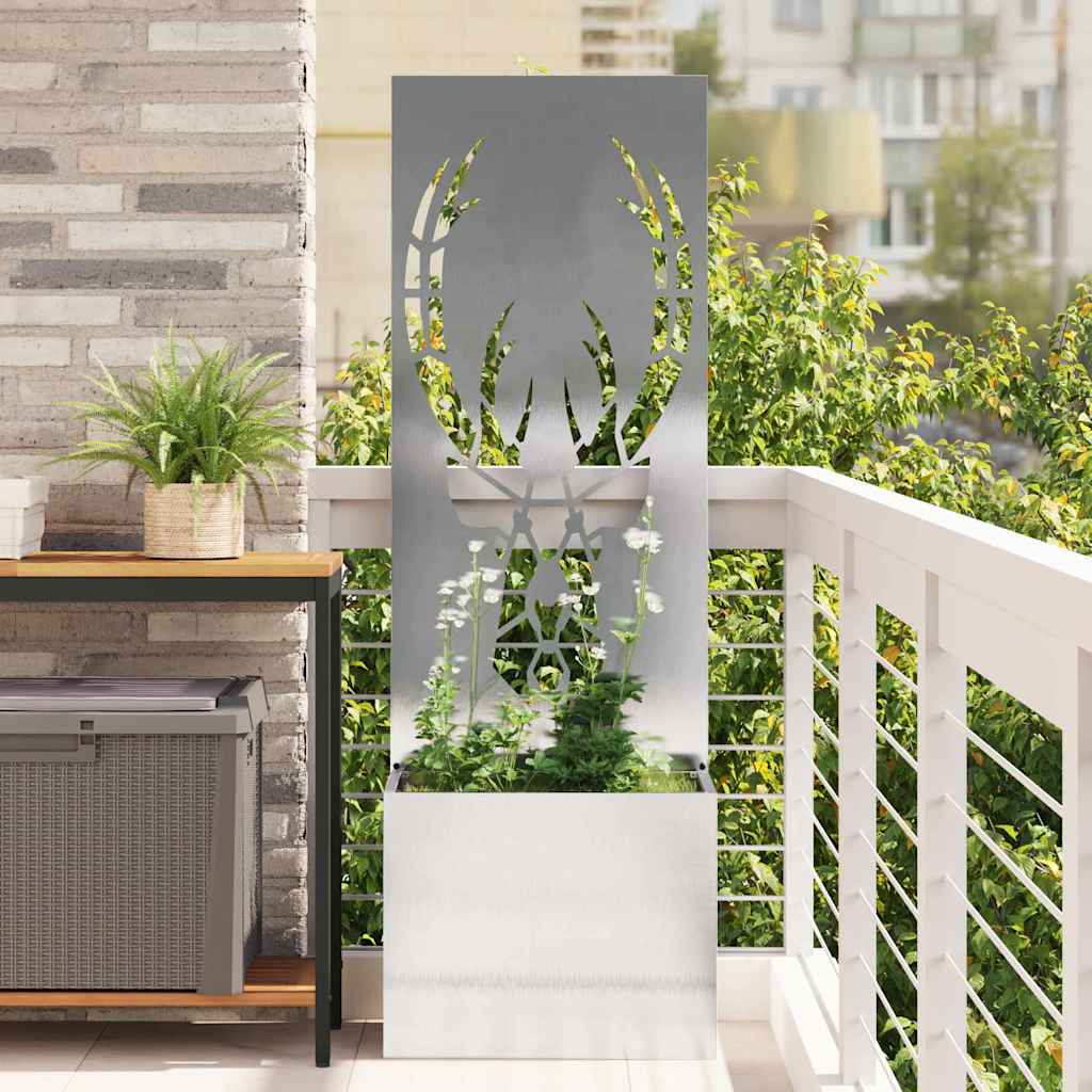 VidaXL Garten-Sichtschutz Silber 50 x 140 cm Edelstahl