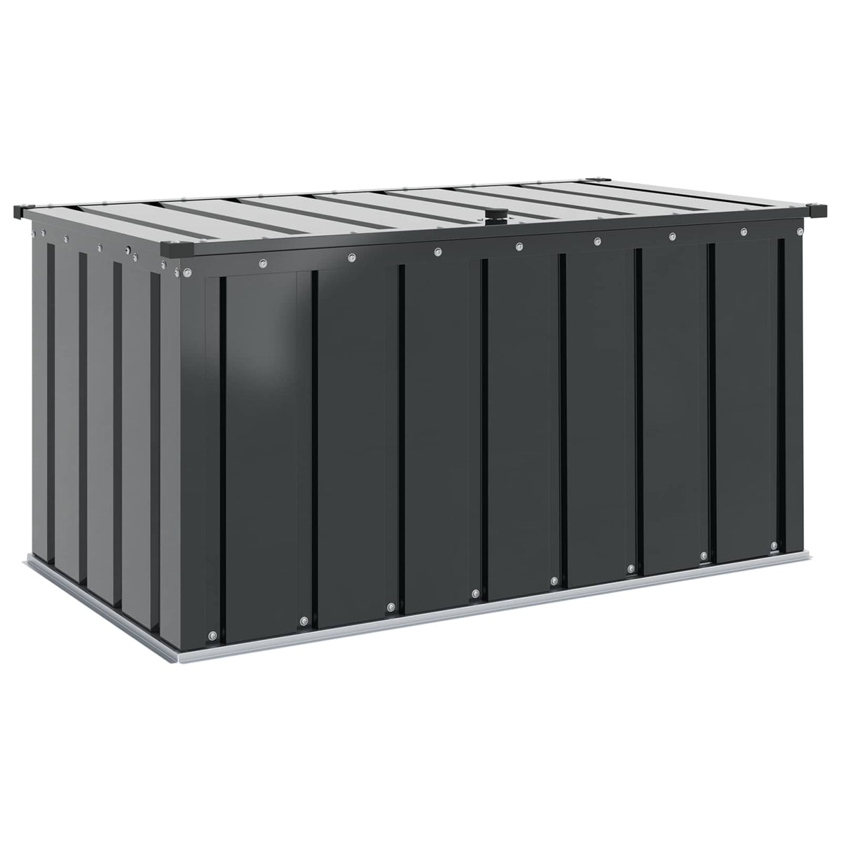 Vidaxxl Garten-Aufbewahrungsbox schwarz 101 x 56,5 x 50 cm Stahl