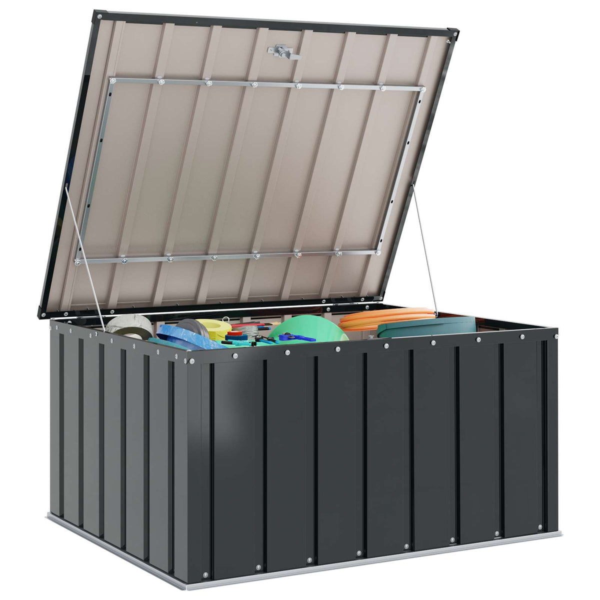 Vidaxxl Garten-Aufbewahrungsbox schwarz 101 x 82 x 50 cm Stahl
