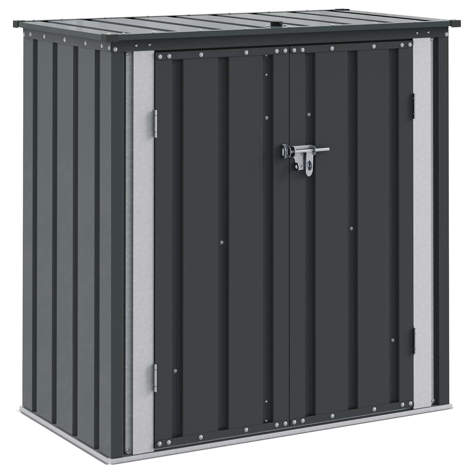 Vidaxxl Garten-Aufbewahrungsbox schwarz 101,5 x 57 x 100,5 cm Stahl
