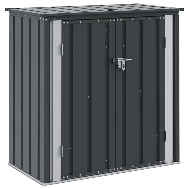 Vidaxxl Garten-Aufbewahrungsbox schwarz 101,5 x 57 x 100,5 cm Stahl