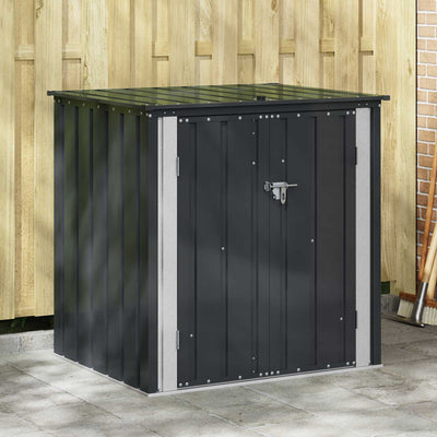 VidaXL Garten-Aufbewahrungsbox schwarz 101,5 x 82 x 100 cm Stahl