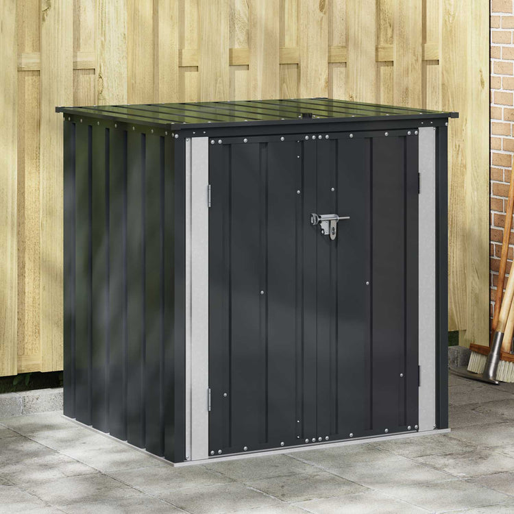 VidaXL Garten-Aufbewahrungsbox schwarz 101,5 x 82 x 100 cm Stahl