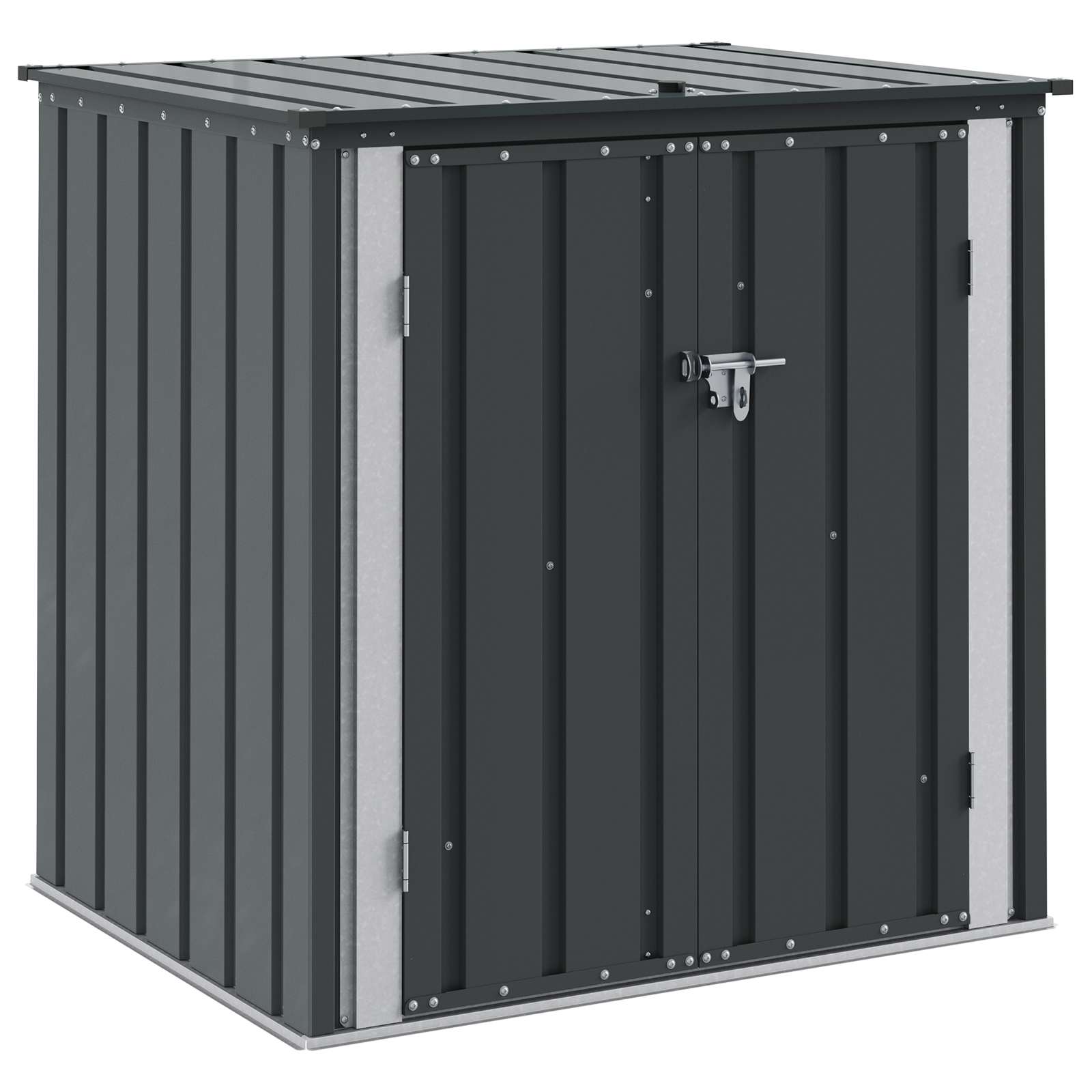 VidaXL Garten-Aufbewahrungsbox schwarz 101,5 x 82 x 100 cm Stahl