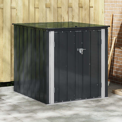 VidaXL Garten-Aufbewahrungsbox schwarz 101,5 x 107 x 100 cm Stahl