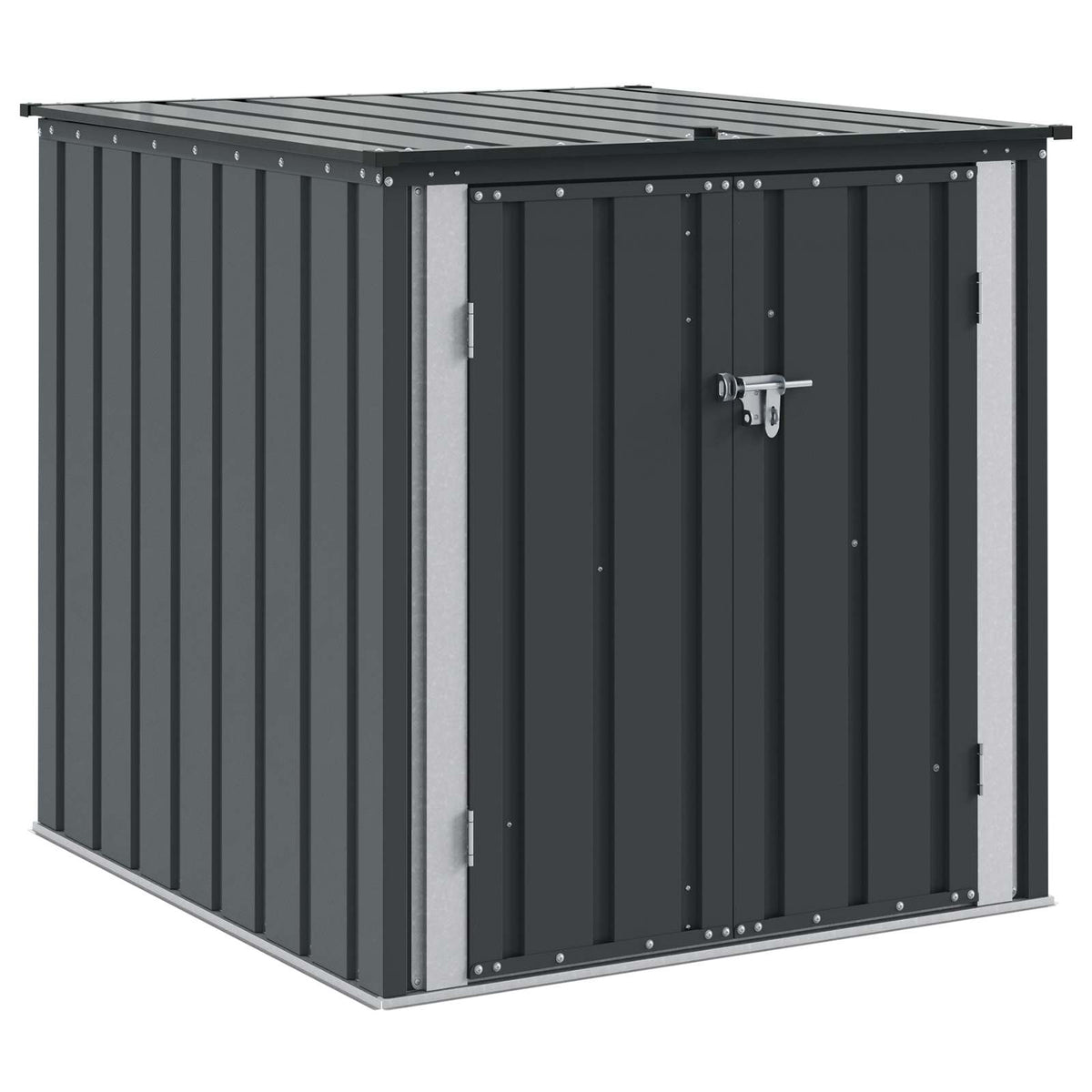 VidaXL Garten-Aufbewahrungsbox schwarz 101,5 x 107 x 100 cm Stahl