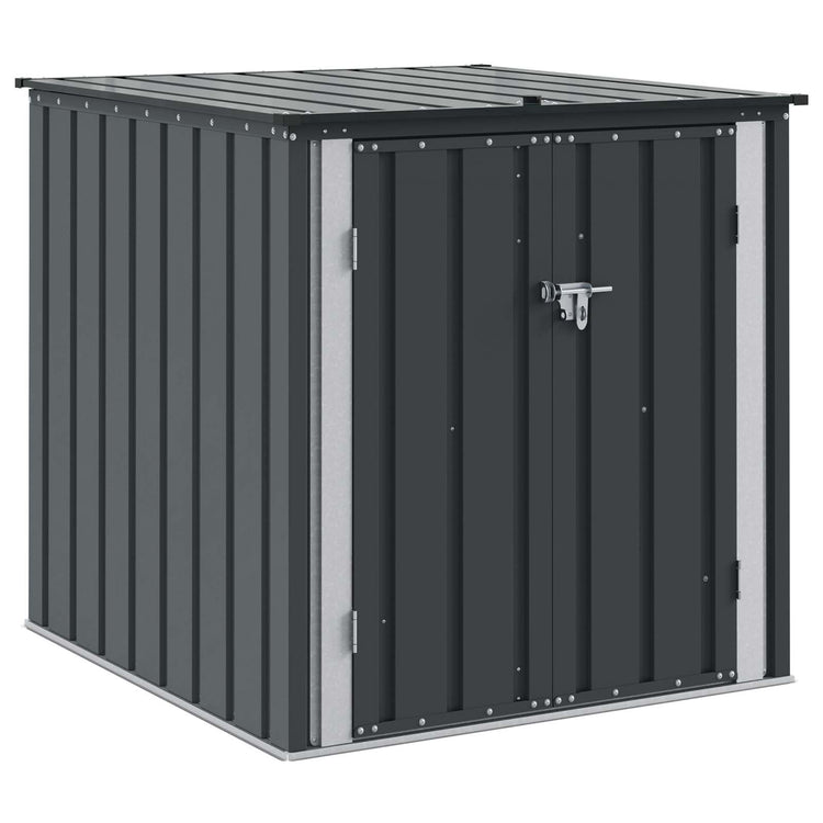 VidaXL Garten-Aufbewahrungsbox schwarz 101,5 x 107 x 100 cm Stahl